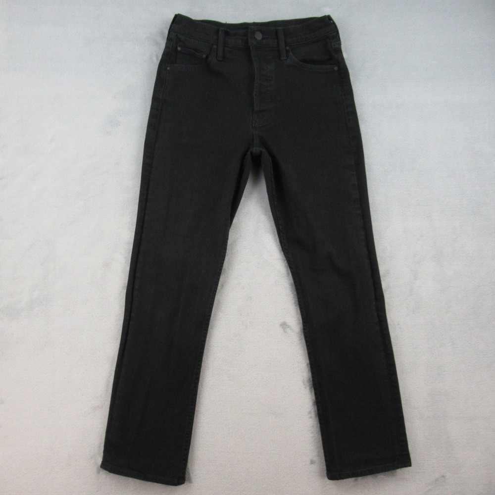 MOTHER The Tomcat Ankle Womens 27 Black High Rise Straight Leg Jeans 1664-1099